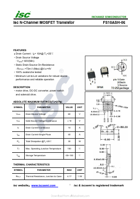 FS10ASH-06 Datasheet PDF Inchange Semiconductor