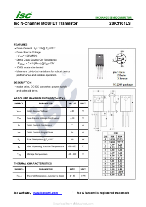 2SK3101LS Datasheet PDF Inchange Semiconductor