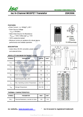 2SK3506 Datasheet PDF Inchange Semiconductor