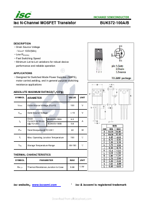 BUK572-100B Datasheet PDF Inchange Semiconductor