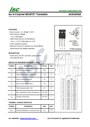 AOK20N60 Datasheet PDF Inchange Semiconductor
