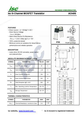 AOI406 Datasheet PDF Inchange Semiconductor