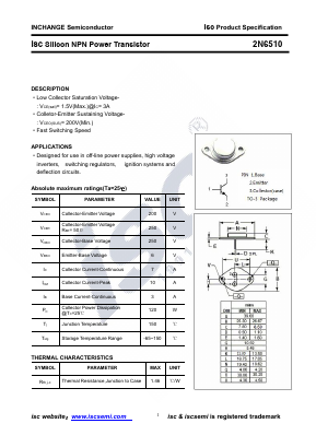 2N6510 Datasheet PDF Inchange Semiconductor