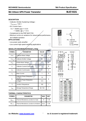 MJE182G Datasheet PDF Inchange Semiconductor