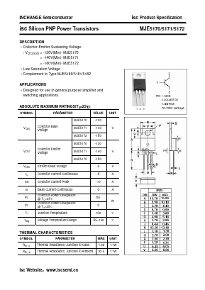MJE5170 Datasheet PDF Inchange Semiconductor