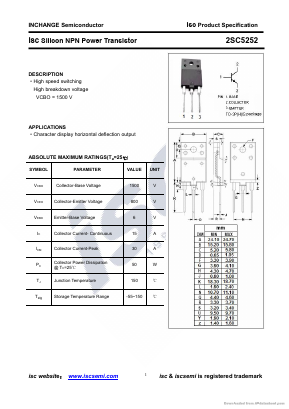 C5252 Datasheet PDF Inchange Semiconductor