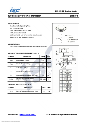 2N3198 Datasheet PDF Inchange Semiconductor
