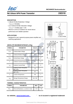 D318 Datasheet PDF Inchange Semiconductor