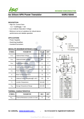 GSRU15040 Datasheet PDF Inchange Semiconductor