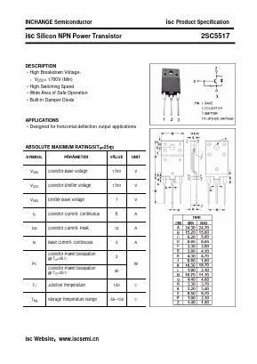 2SC5517 Datasheet PDF Inchange Semiconductor