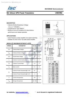 2SD382 Datasheet PDF Inchange Semiconductor