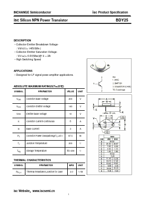 BDY25 Datasheet PDF Inchange Semiconductor