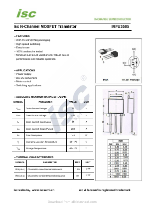 IRFU3505 Datasheet PDF Inchange Semiconductor