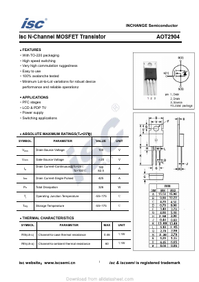 AOT2904 Datasheet PDF Inchange Semiconductor