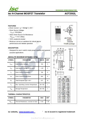 AOT2502L Datasheet PDF Inchange Semiconductor