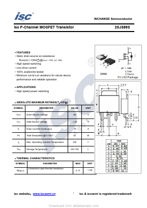 2SJ389S Datasheet PDF Inchange Semiconductor