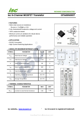 IXTA88N085T Datasheet PDF Inchange Semiconductor