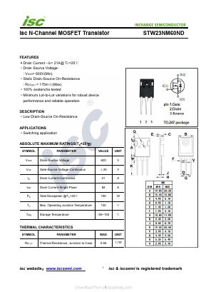 STW23NM60ND Datasheet PDF Inchange Semiconductor