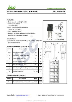 APT5015BVR Datasheet PDF Inchange Semiconductor