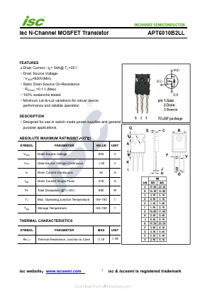 APT6010B2LL Datasheet PDF Inchange Semiconductor