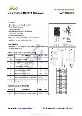 APT6035BVR Datasheet PDF Inchange Semiconductor