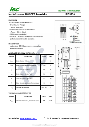 IRF550A Datasheet PDF Inchange Semiconductor