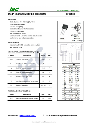SFI9530 Datasheet PDF Inchange Semiconductor