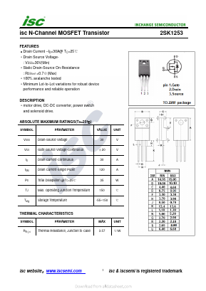 2SK1253 Datasheet PDF Inchange Semiconductor