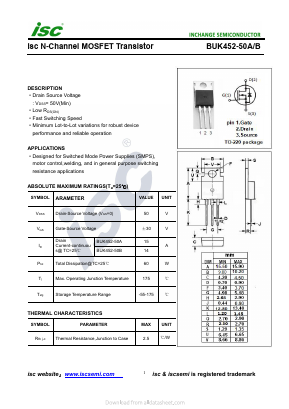 BUK452-50A Datasheet PDF Inchange Semiconductor