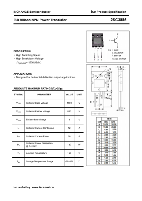 2SC3995 Datasheet PDF Inchange Semiconductor