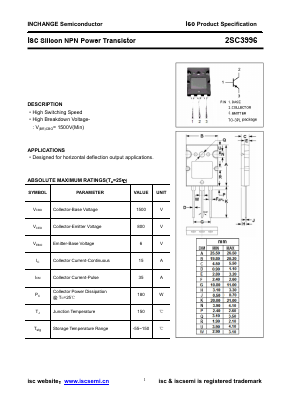 2SC3996 Datasheet PDF Inchange Semiconductor