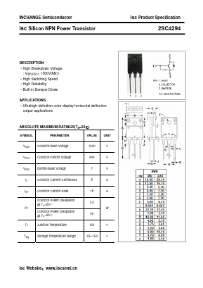 2SC4294 Datasheet PDF Inchange Semiconductor