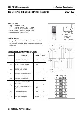 D1829 Datasheet PDF Inchange Semiconductor