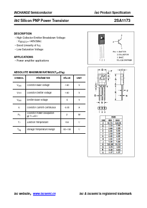 A1173 Datasheet PDF Inchange Semiconductor