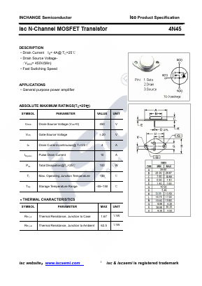 4N45-TO-3 Datasheet PDF Inchange Semiconductor