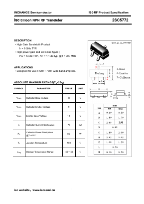 2SC5772 Datasheet PDF Inchange Semiconductor