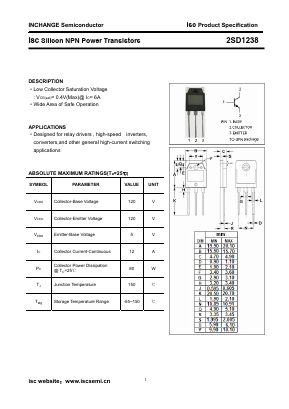 2SD1238 Datasheet PDF Inchange Semiconductor