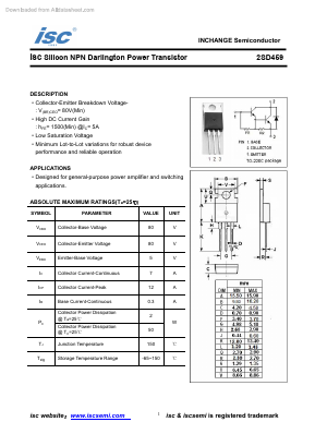 2SD459 Datasheet PDF Inchange Semiconductor