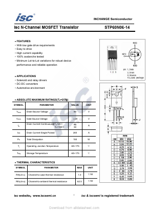 STP60N06-14 Datasheet PDF Inchange Semiconductor