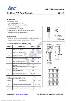 BD140-17 Datasheet PDF Inchange Semiconductor