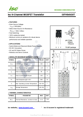 IXFH94N30T Datasheet PDF Inchange Semiconductor