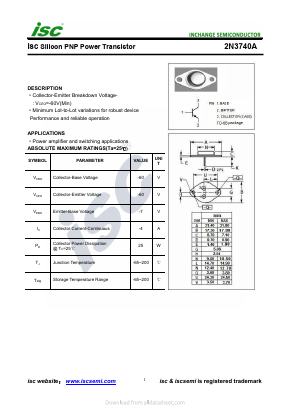 2N3740A Datasheet PDF Inchange Semiconductor