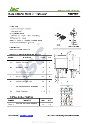 TK6P65W Datasheet PDF Inchange Semiconductor