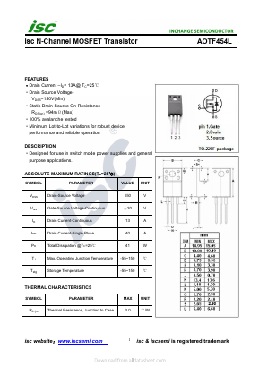 AOTF454L Datasheet PDF Inchange Semiconductor