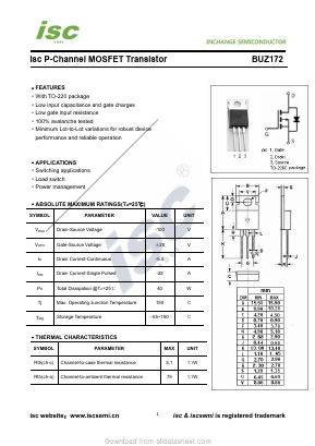 BUZ172 Datasheet PDF Inchange Semiconductor