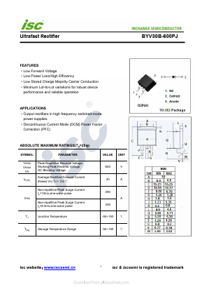 BYV30B-600PJ Datasheet PDF Inchange Semiconductor