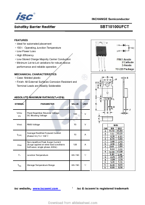 SBT10100UFCT Datasheet PDF Inchange Semiconductor
