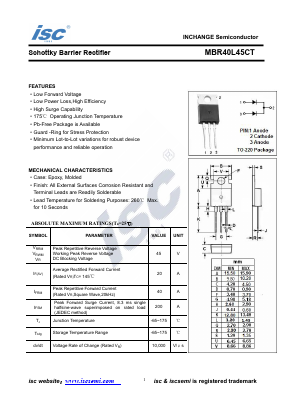 MBR40L45CT Datasheet PDF Inchange Semiconductor