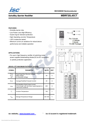 MBRF20L45CT Datasheet PDF Inchange Semiconductor