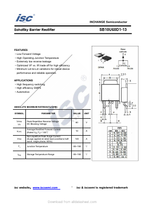 SB10U60D1-13 Datasheet PDF Inchange Semiconductor